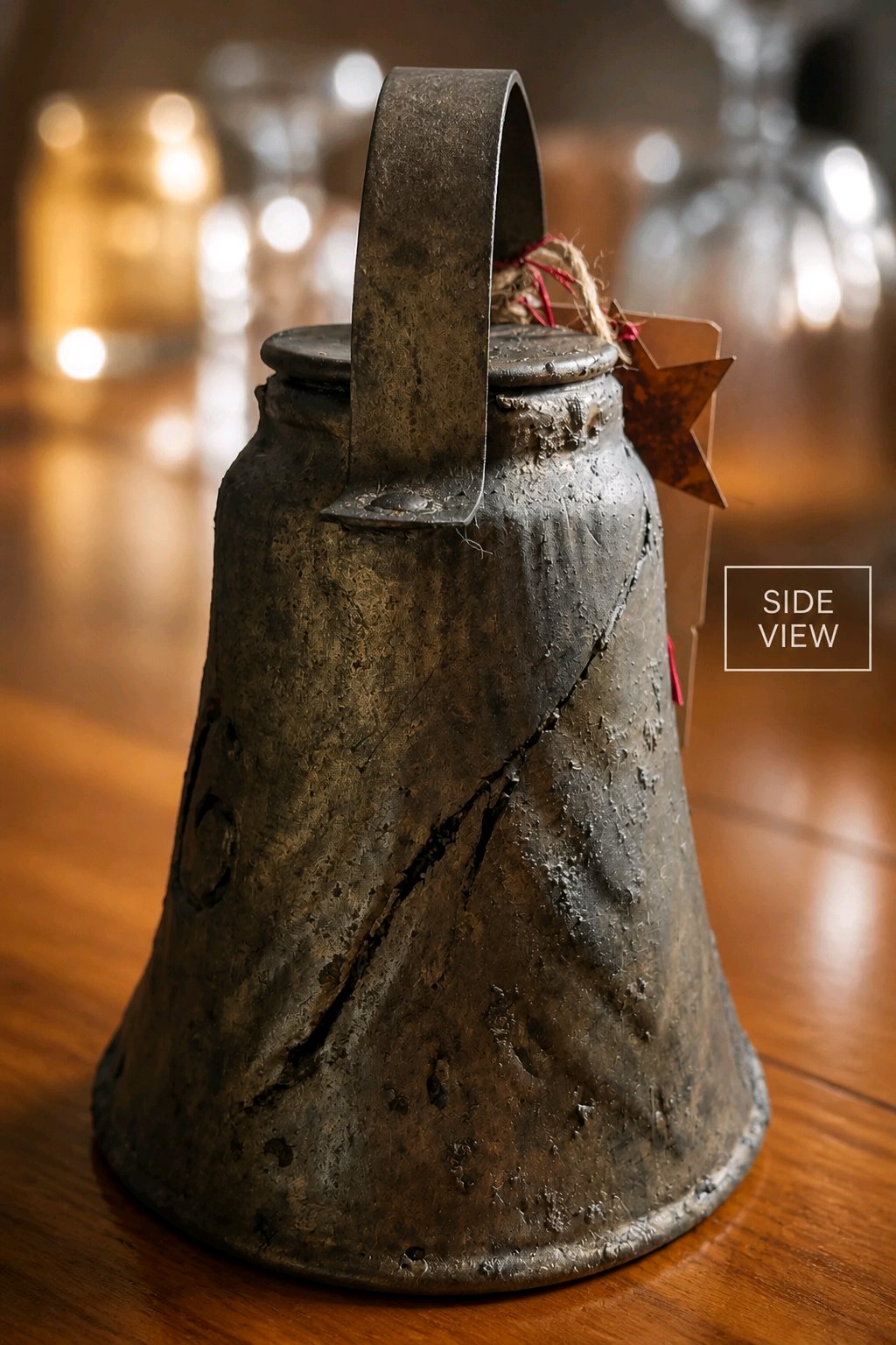 Americana Bell –1776 - Upcycled Glass Globe Faux Metal Bell Decor