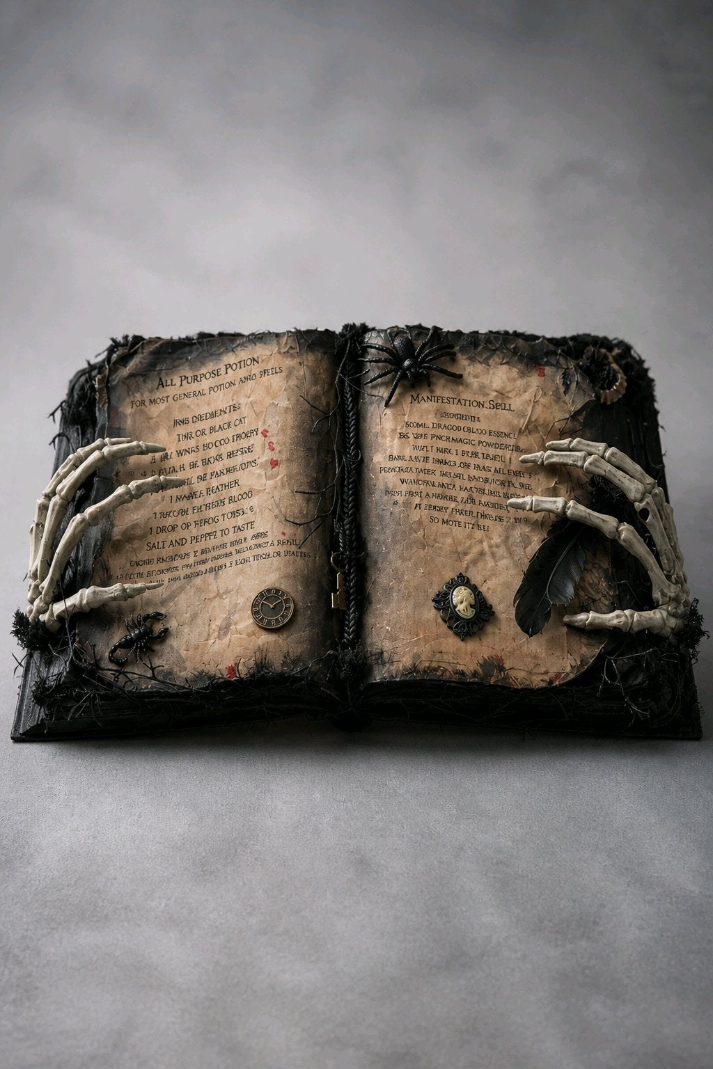 Altered Book with Skeleton Hands – Handmade Halloween Decor