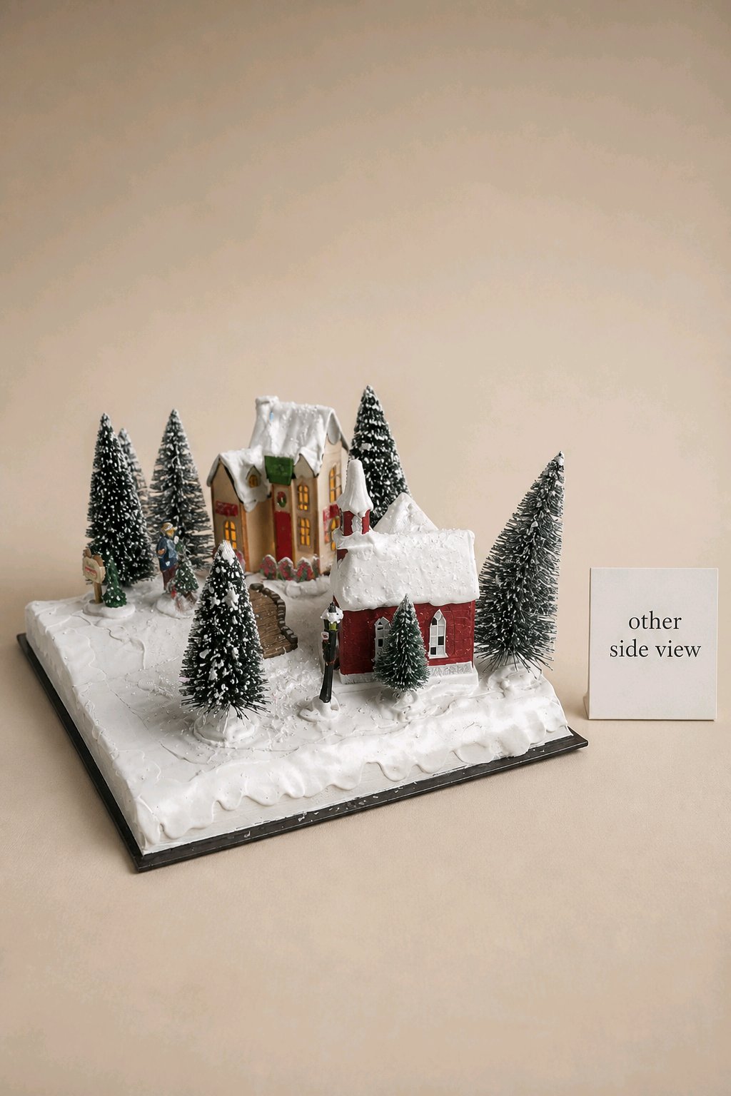 Handmade Altered Book Christmas Village Diorama – Open Book Scene with People