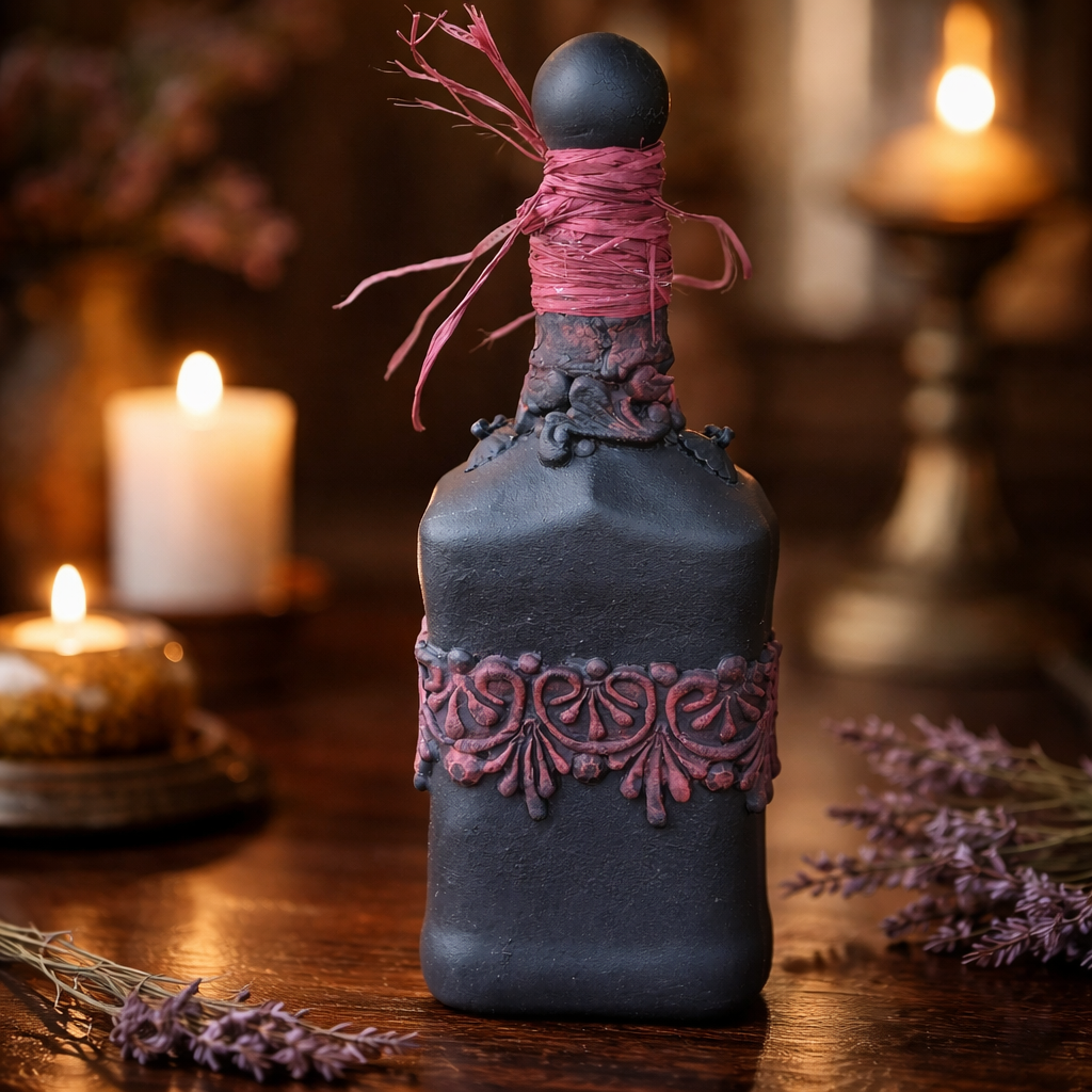 Wolfsbane Potion Bottle - Handmade Upcycled Glass Halloween Décor