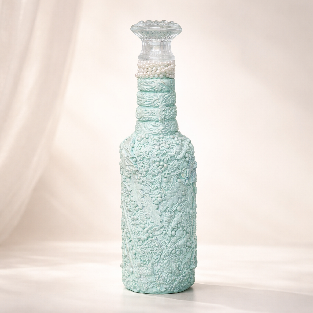Handmade Upcycled Fairy Bottle - Glass Decorative Accent