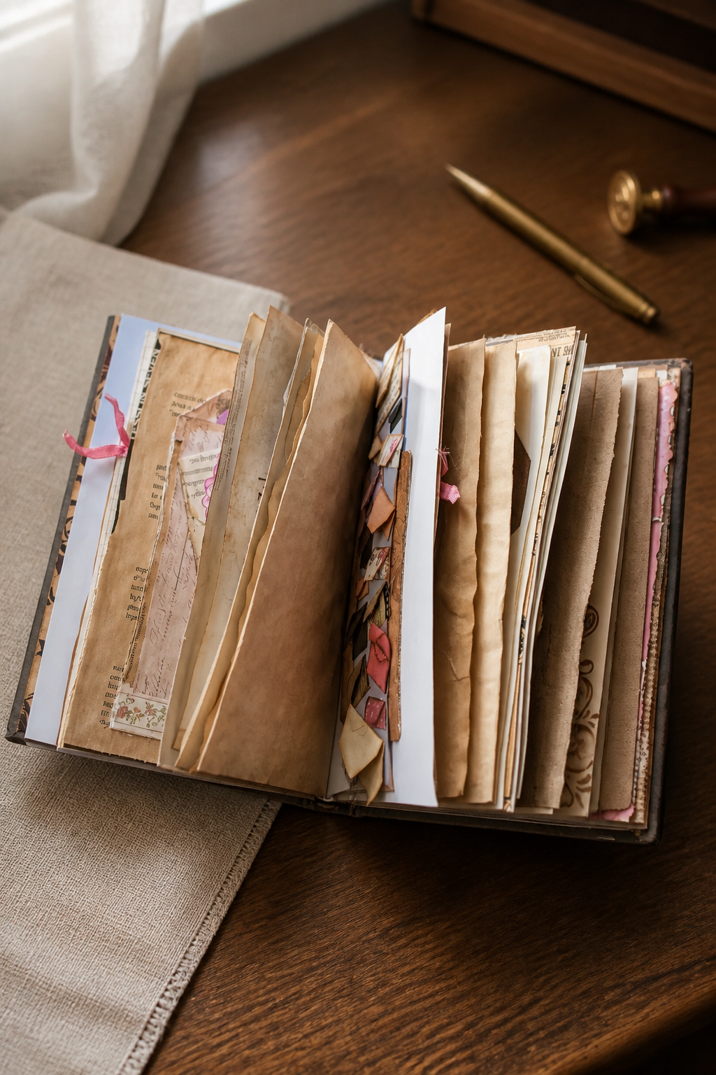 Handmade Vintage Junk Journal | Layered Ephemera, Hand-Stitched Binding