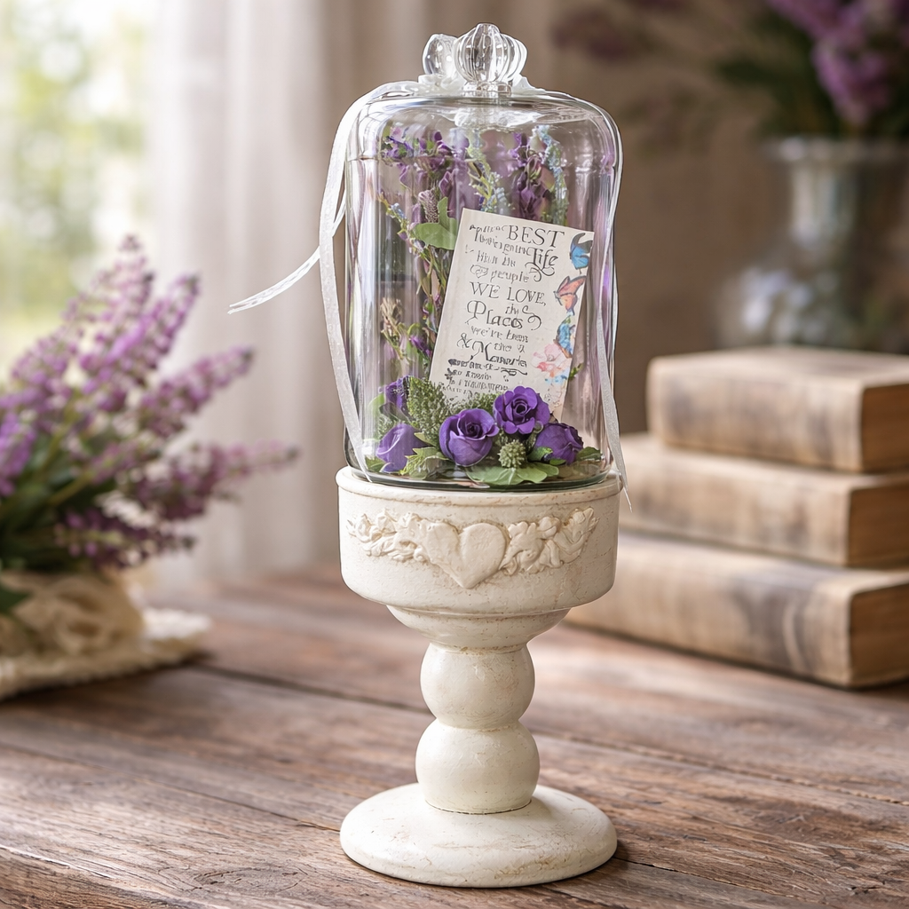 Spring Flowers Glass Cloche - Best Things in Life Decor
