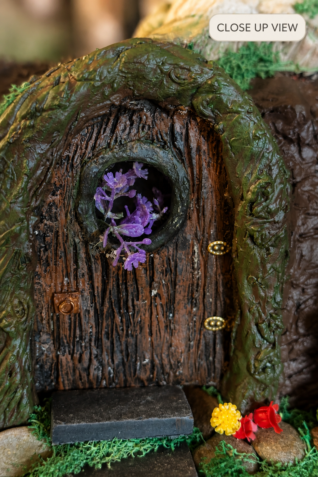 Gnome Log House – Handmade Upcycled Glass Jar Sculpture
