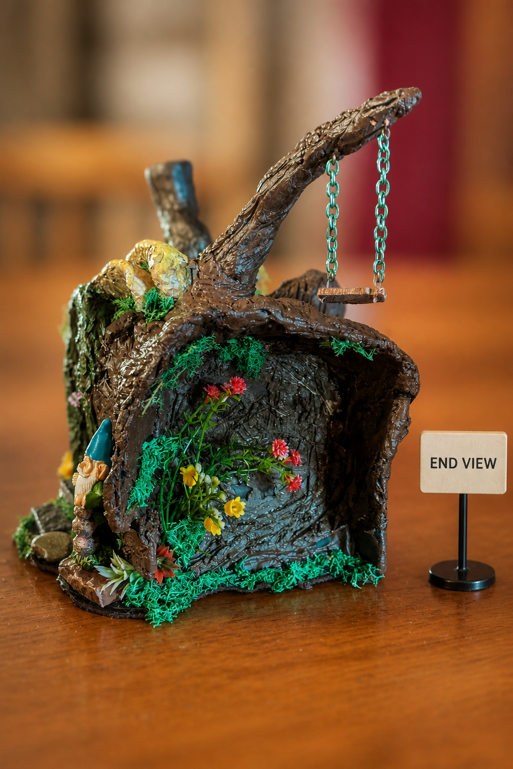 Gnome Log House – Handmade Upcycled Glass Jar Sculpture