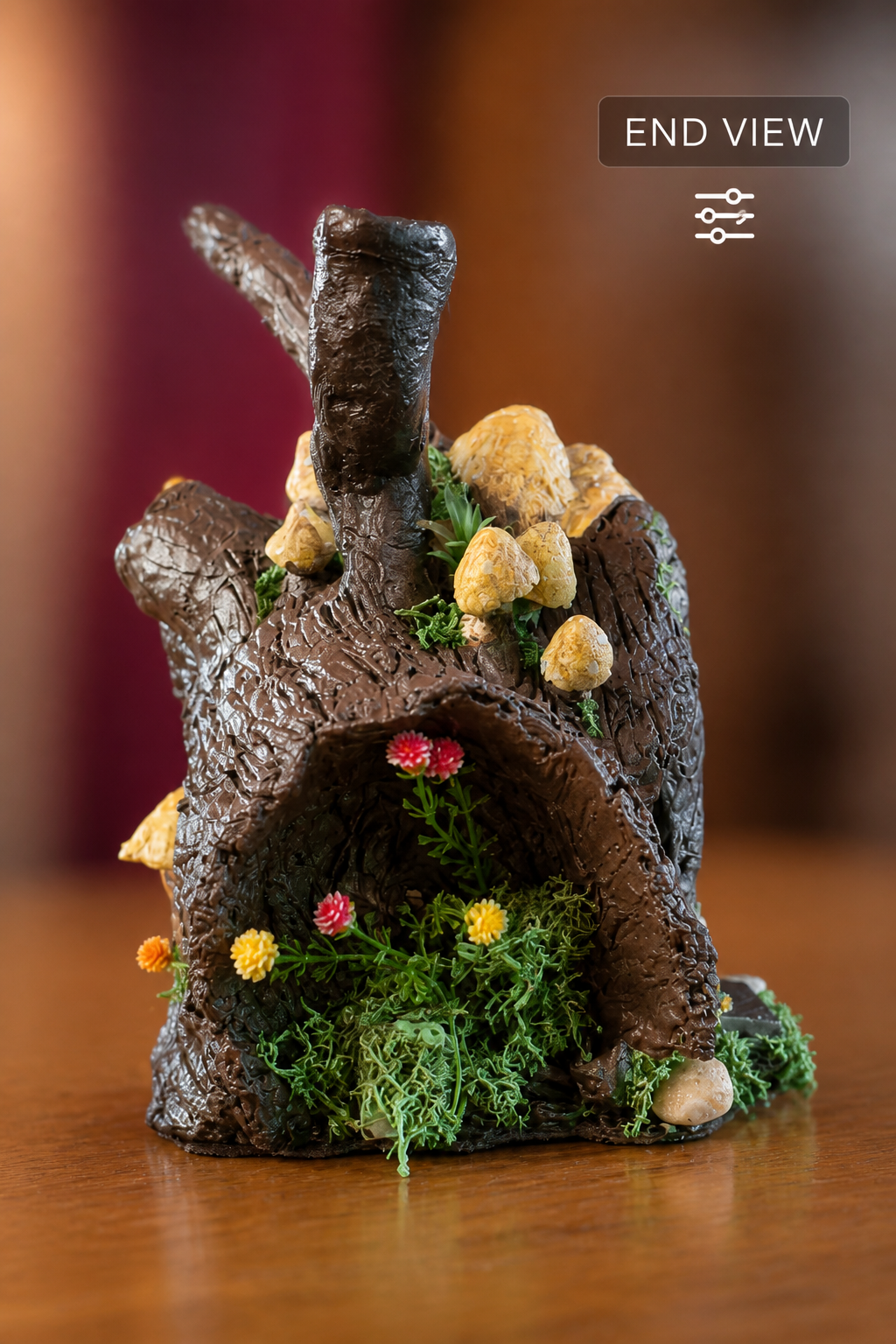 Gnome Log House – Handmade Upcycled Glass Jar Sculpture