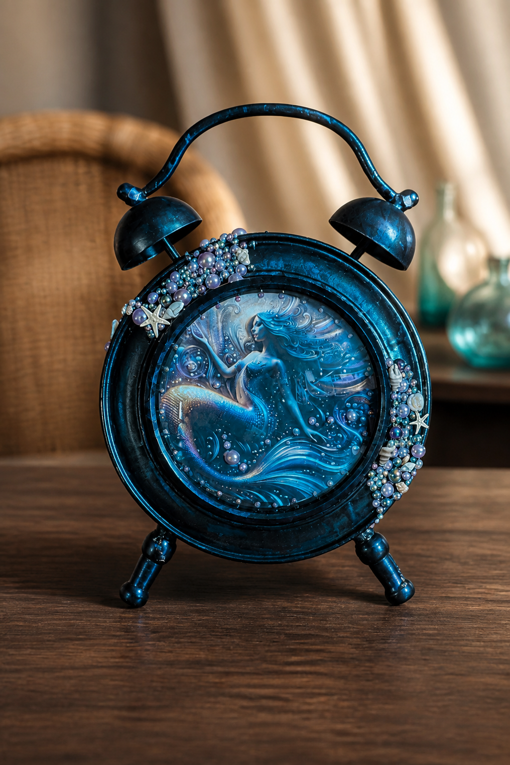 Upcycled Mermaid Diorama Shadow Box – Handmade Coastal Art (10.5" x 7")